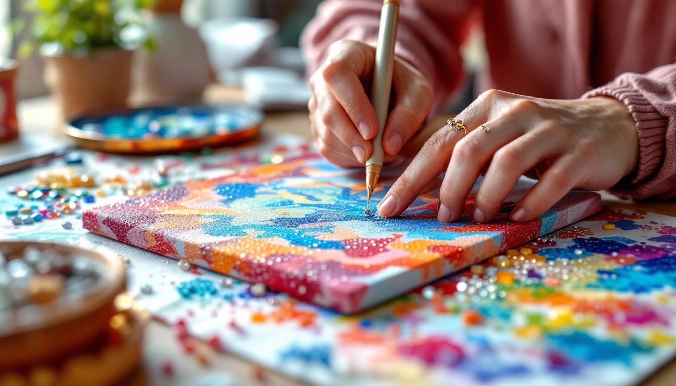 découvrez la broderie de diamant, une technique de loisirs créatifs ludique et relaxante, idéale pour exprimer votre créativité et réaliser des œuvres scintillantes.