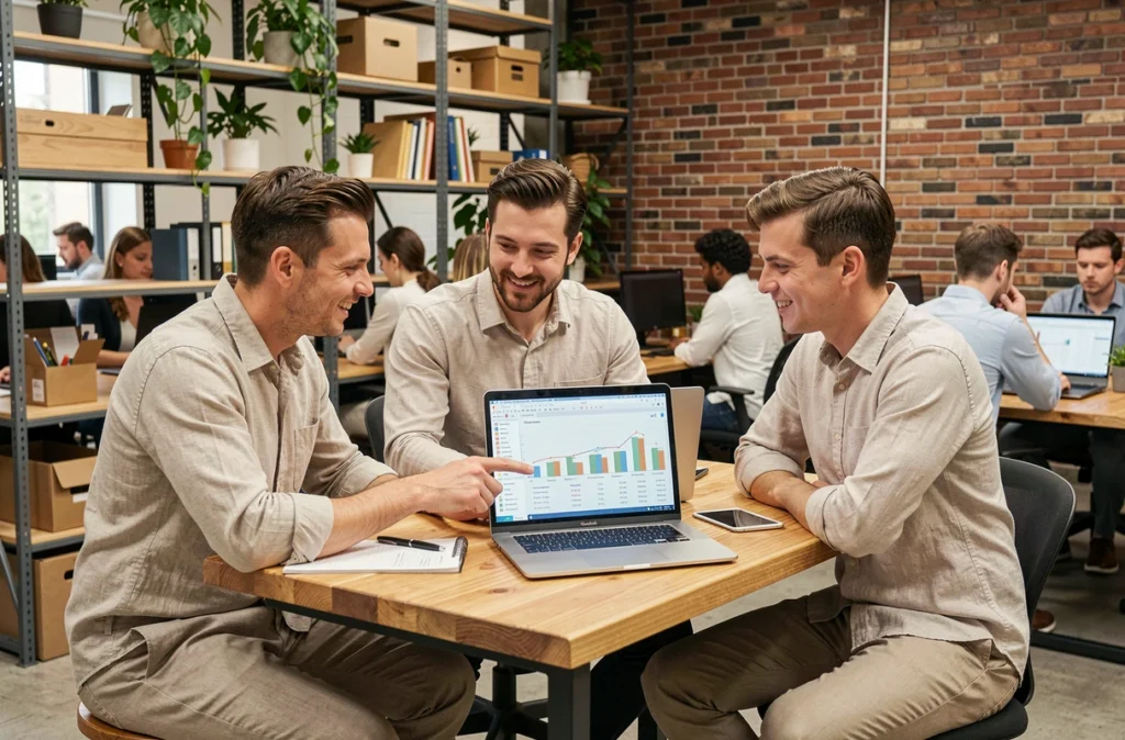 Équipe de salariés collaborant dans un espace de coworking moderne, alternative économique aux bureaux traditionnels en France